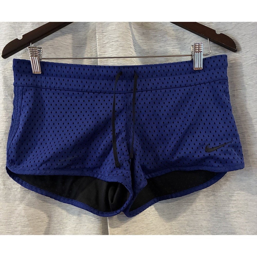 Nike Shorts Womens Blue Mesh Running Training Gym Athletic 32 Inch Waist